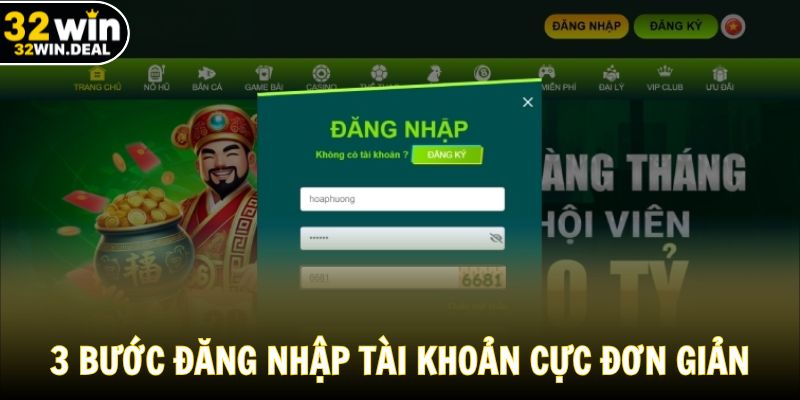 3 bước đăng nhập tài khoản cực đơn giản