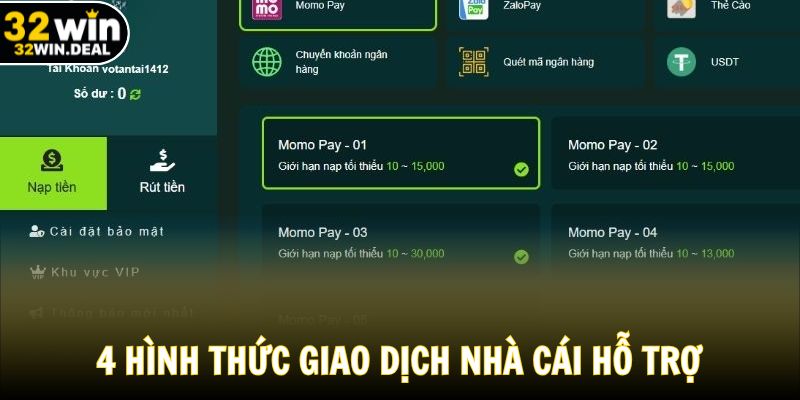 4 hình thức giao dịch nhà cái hỗ trợ
